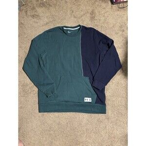 Mens Size XL Under Armour Playback Fleece Colorblock Retro Relaxed Crewneck 90’s